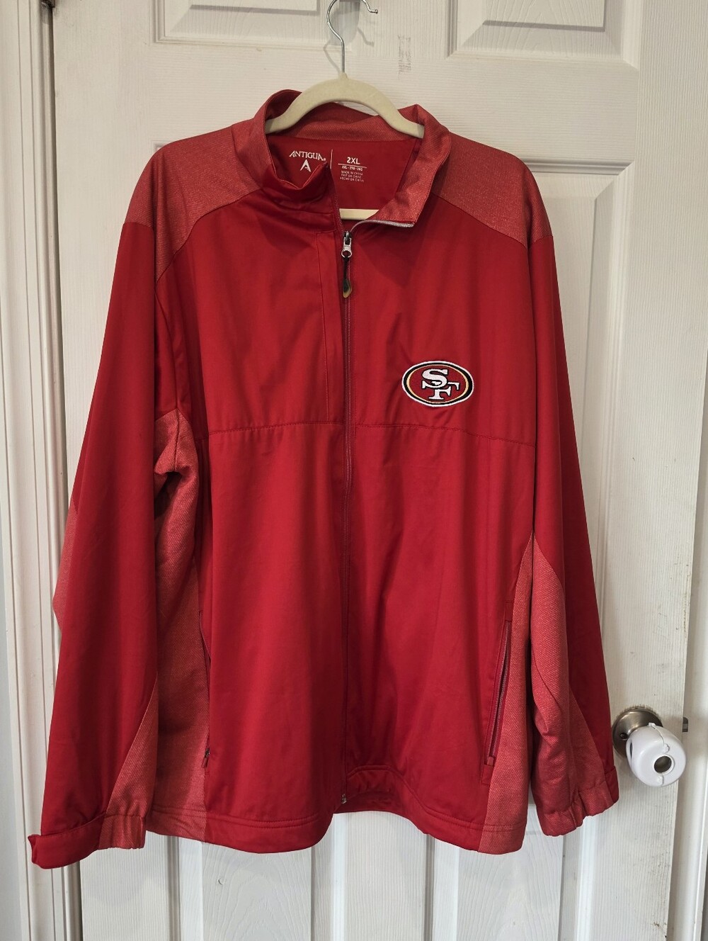 San Francisco 49ers Antigua Scarlet Links Full-Zip Golf Jacket Size 2 XL